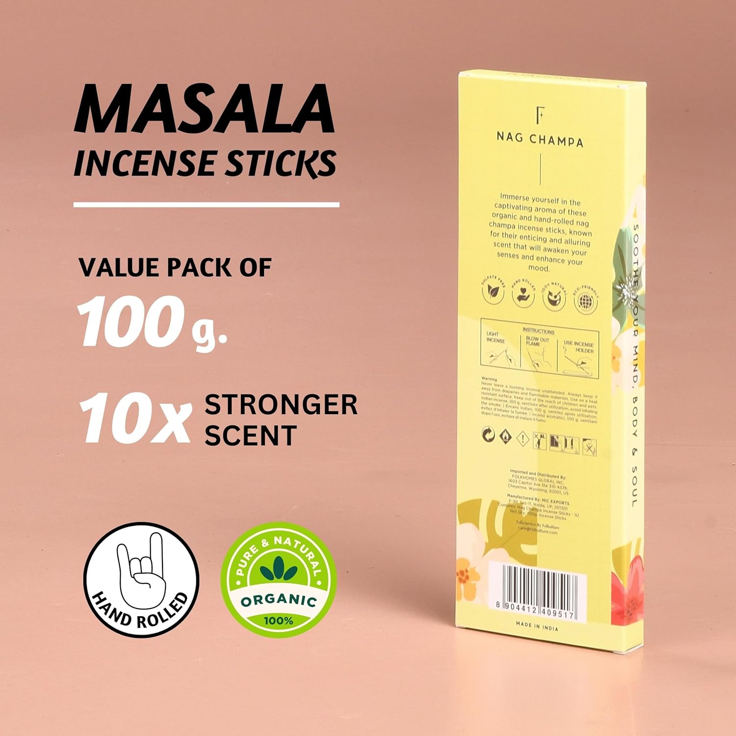 Folkulture Nag Champa Incense Sticks Set