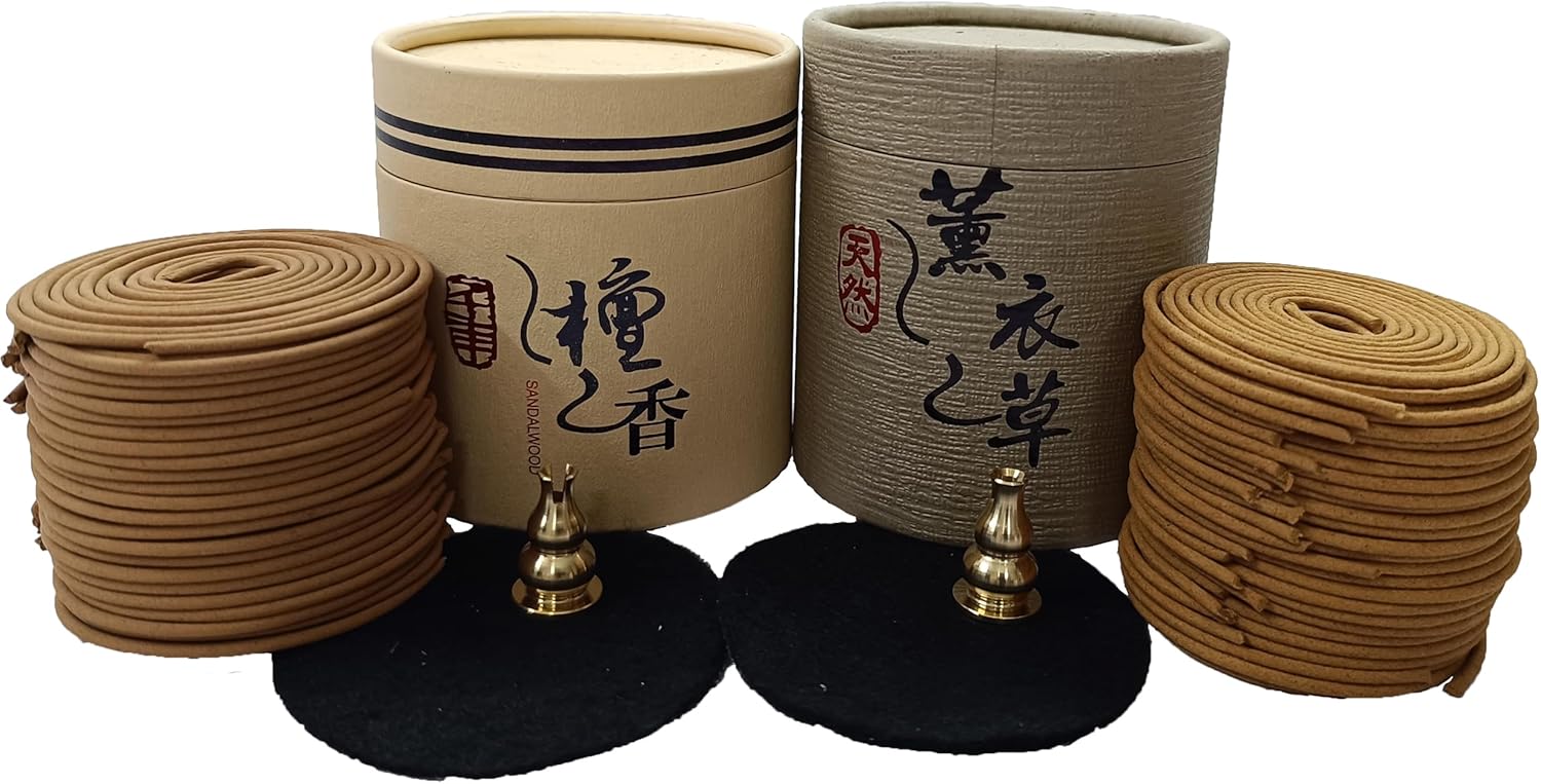 WORAMUK 48-Pack Lavender Sandalwood Coil Incense Set