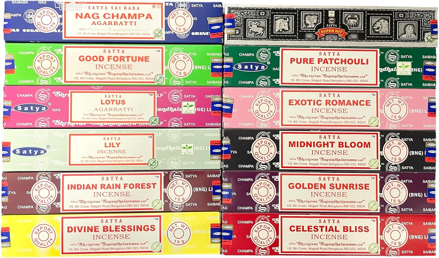 Satya Variety Pack 08 Set of 12 Incense Sticks