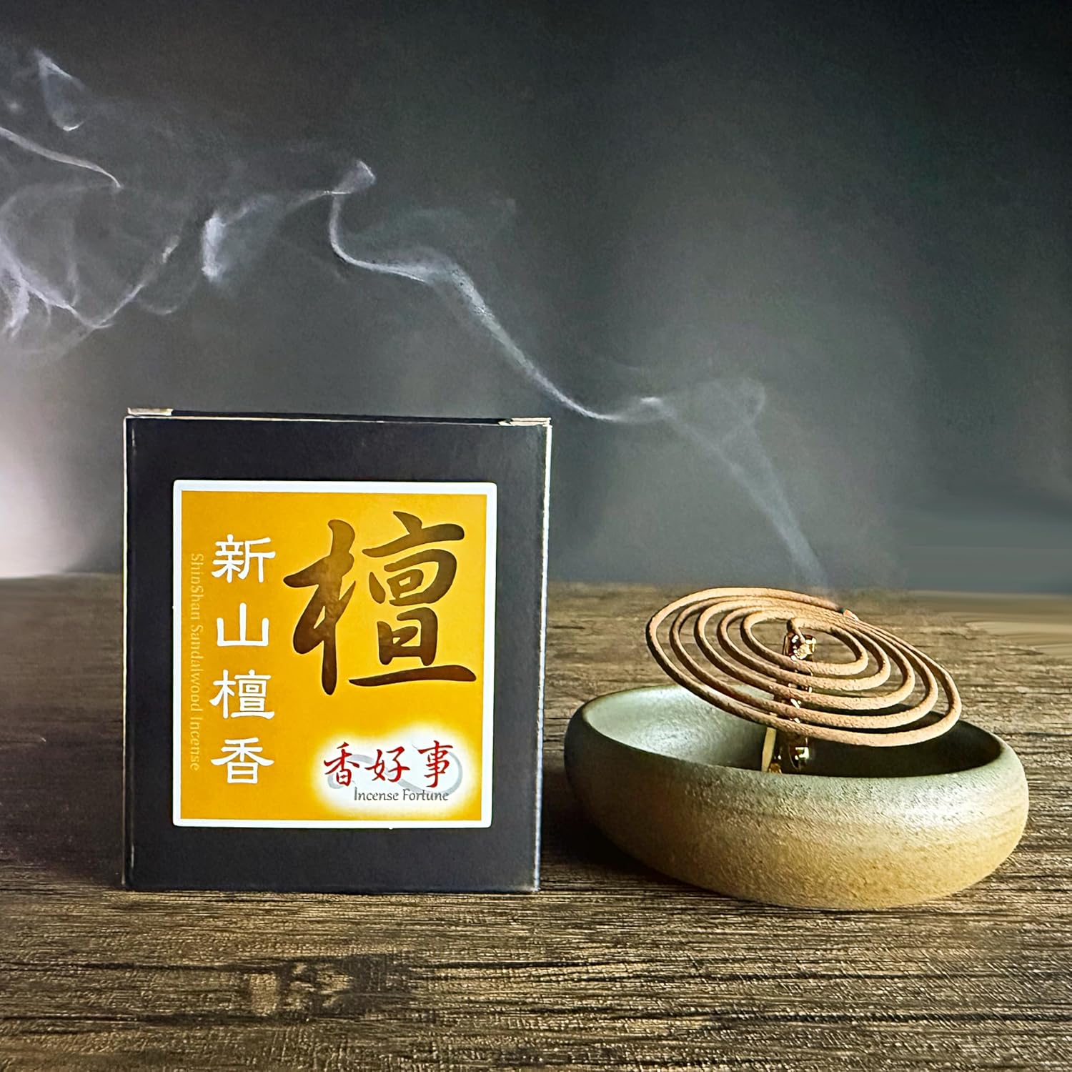 ShinShan Sandalwood Incense Coils 48pcs - Taiwan Style for Meditation and Yoga