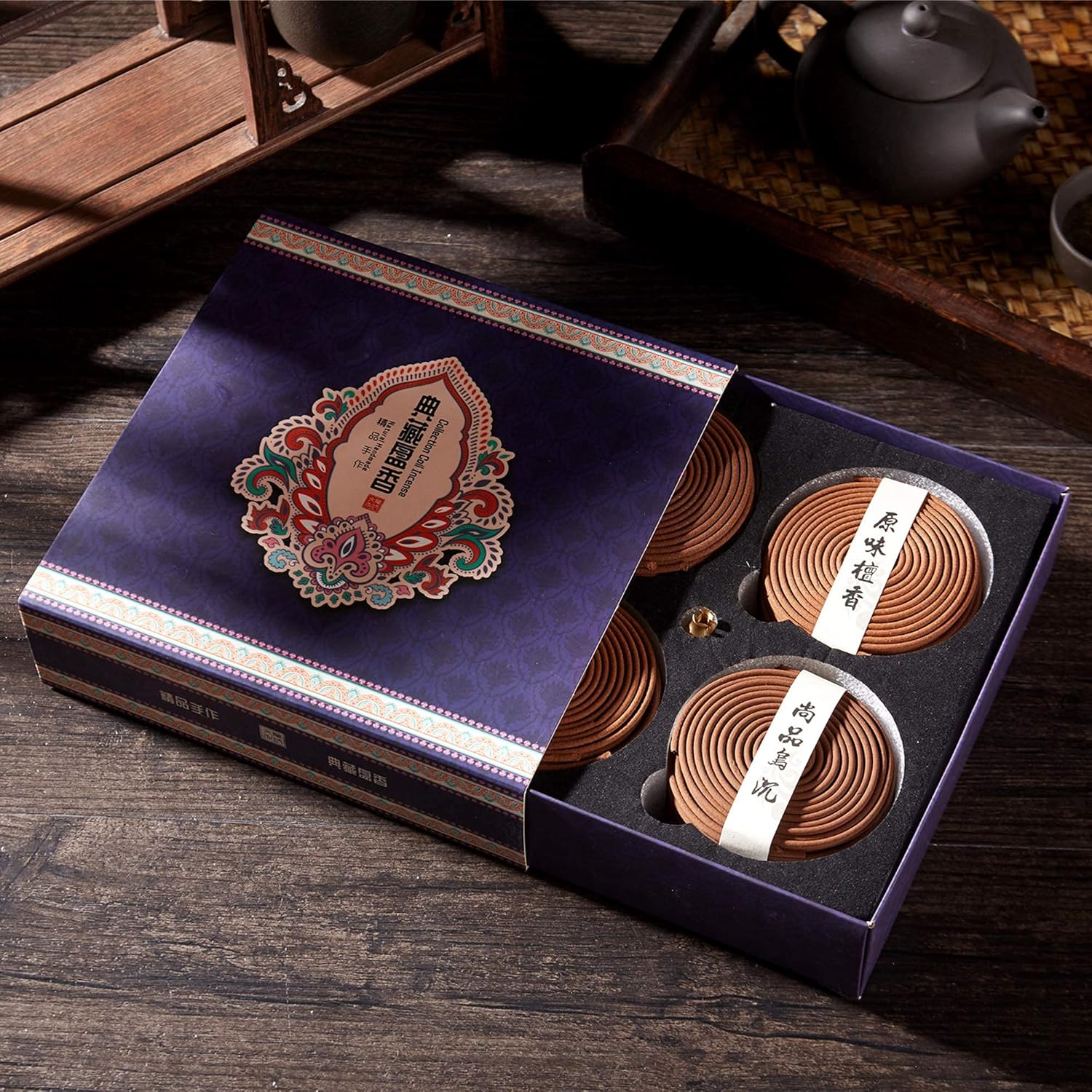 Gandhanra Aromatherapy Incense Gift Set - 4 Scents 160 Coils