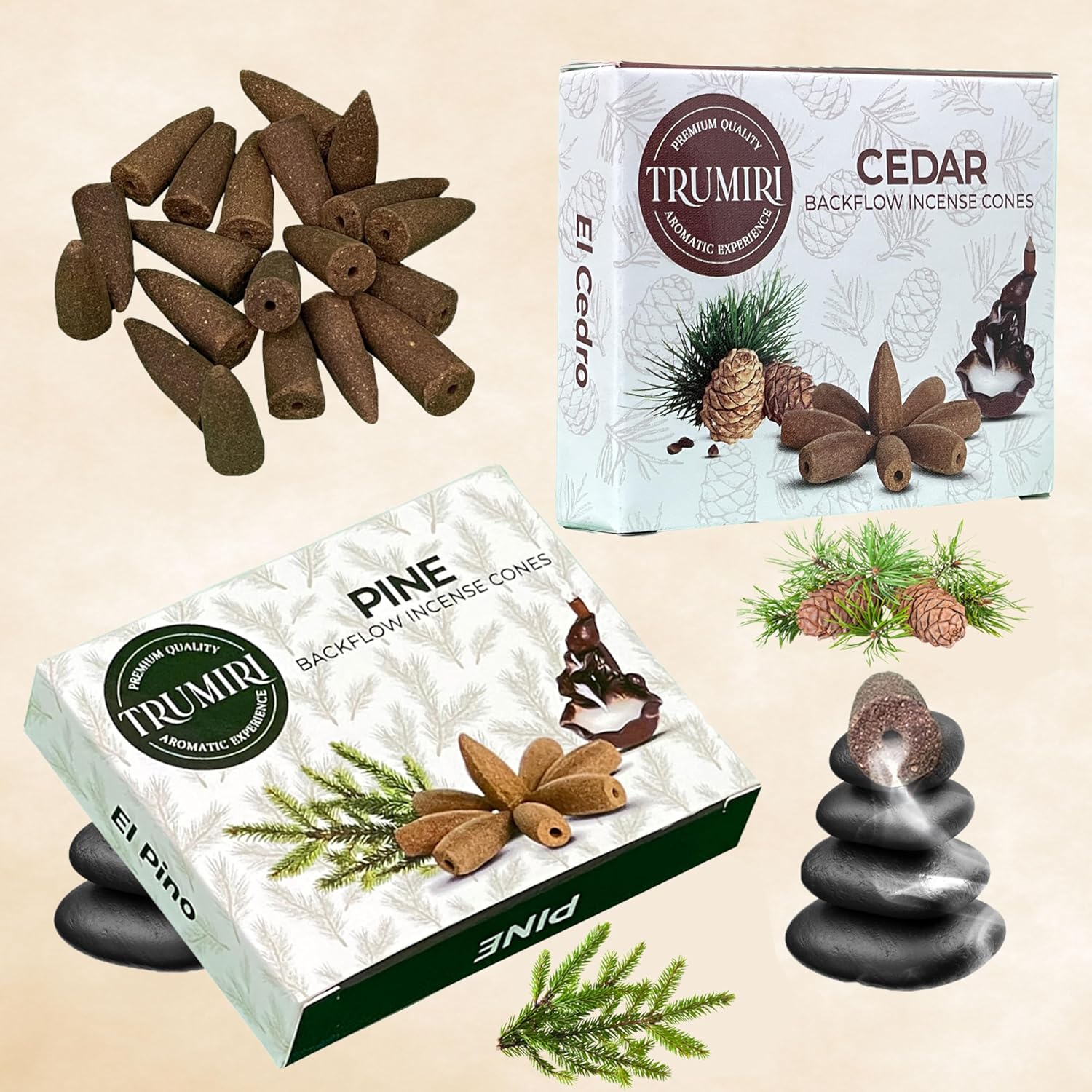 TRUMIRI Backflow Incense Cones - 20 Pack