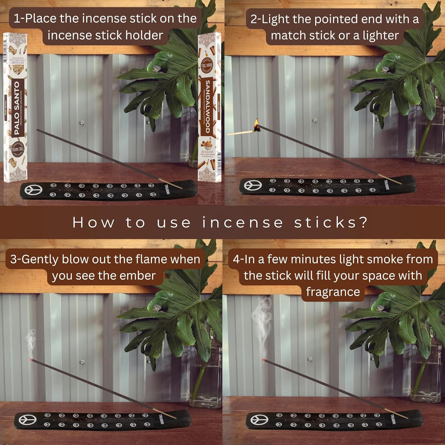Trumiri Organic Incense Sticks - 40 Pack 20 Palo Santo 20 Sandalwood