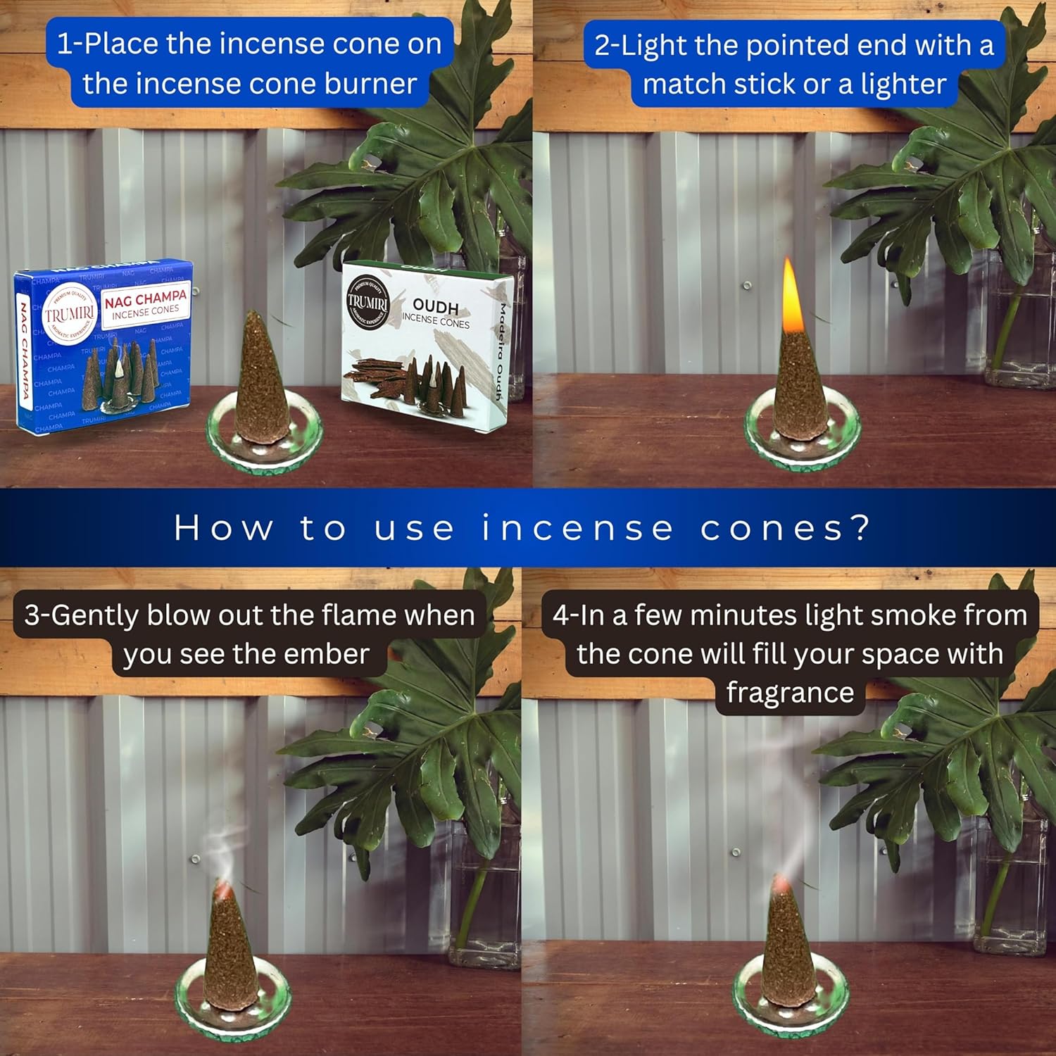 TRUMIRI Incense Cones - 20 Piece Combo Pack