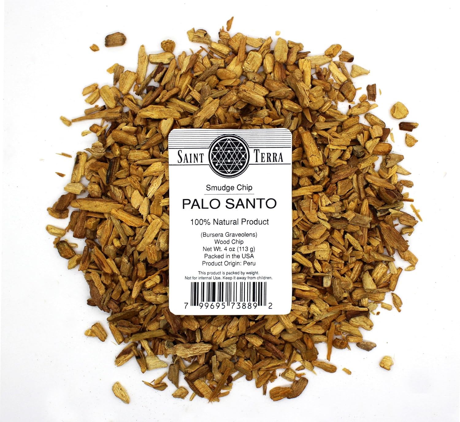 Saint Terra Palo Santo Smudging Wood Chips 4 Ounces