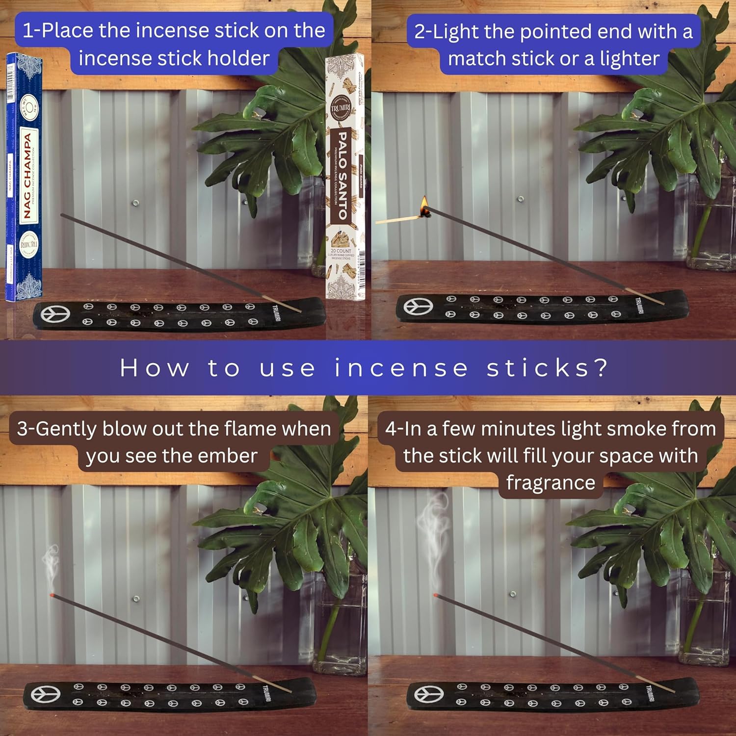 Trumiri Incense Sticks - 35 Pack with 15 Nag Champa and 20 Palo Santo