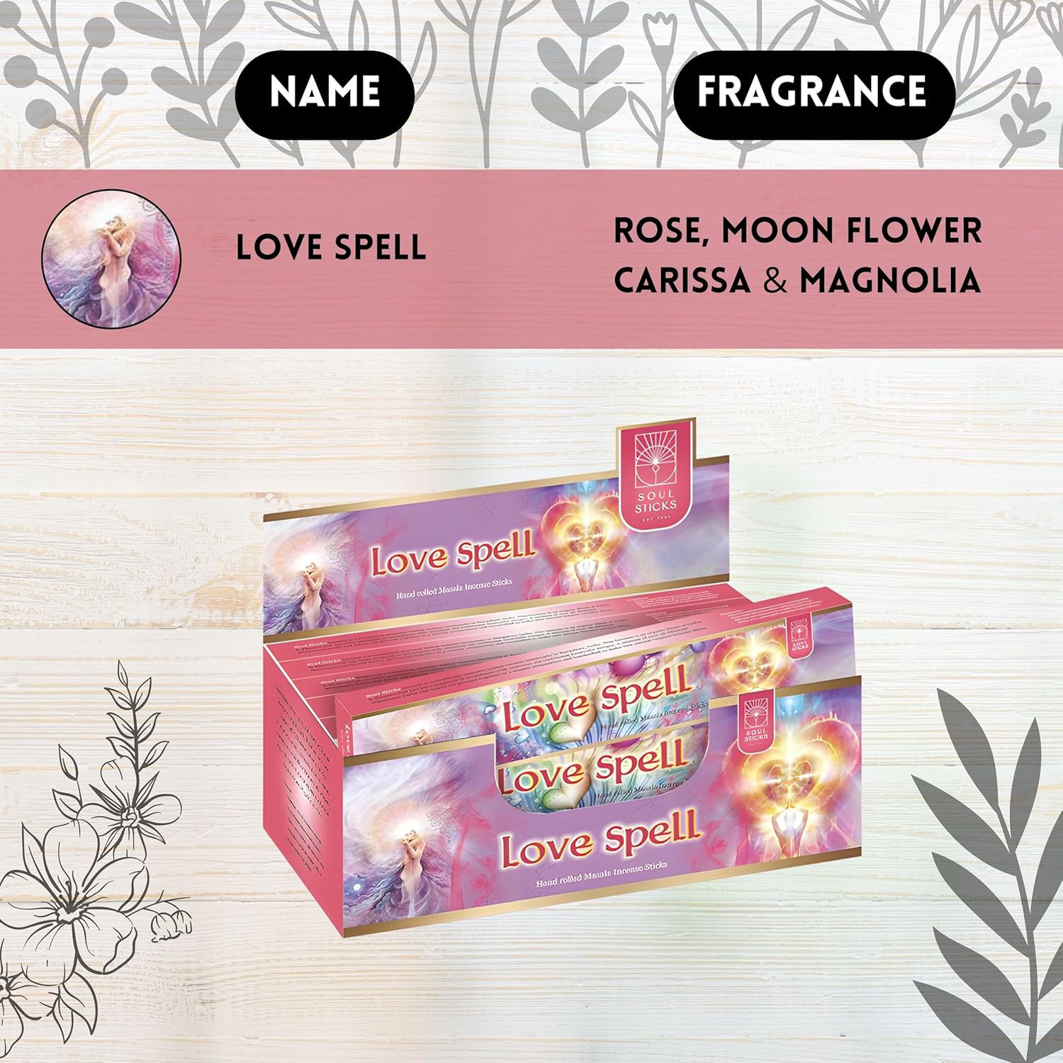 Soul Sticks Natural Incense Sticks 12 Pack Box 180 Gram
