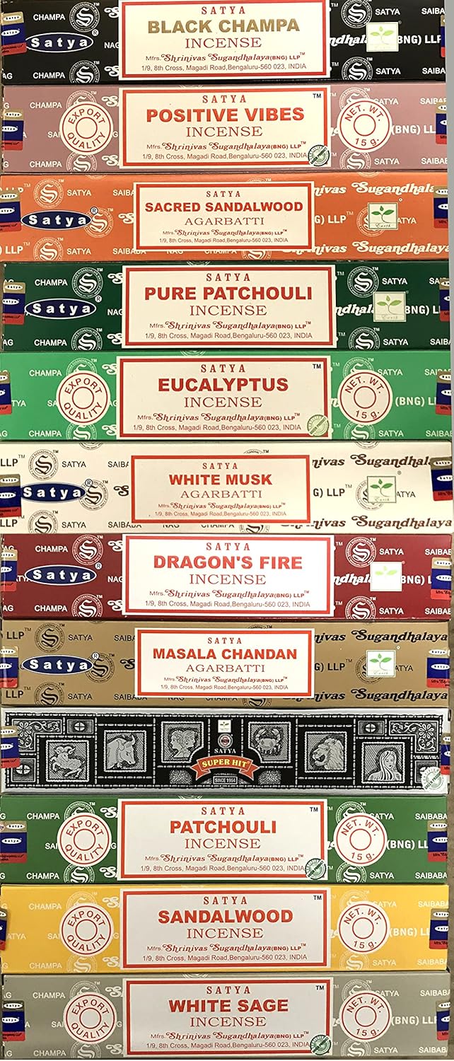 Satya Set of 12 Natural Incense Sticks