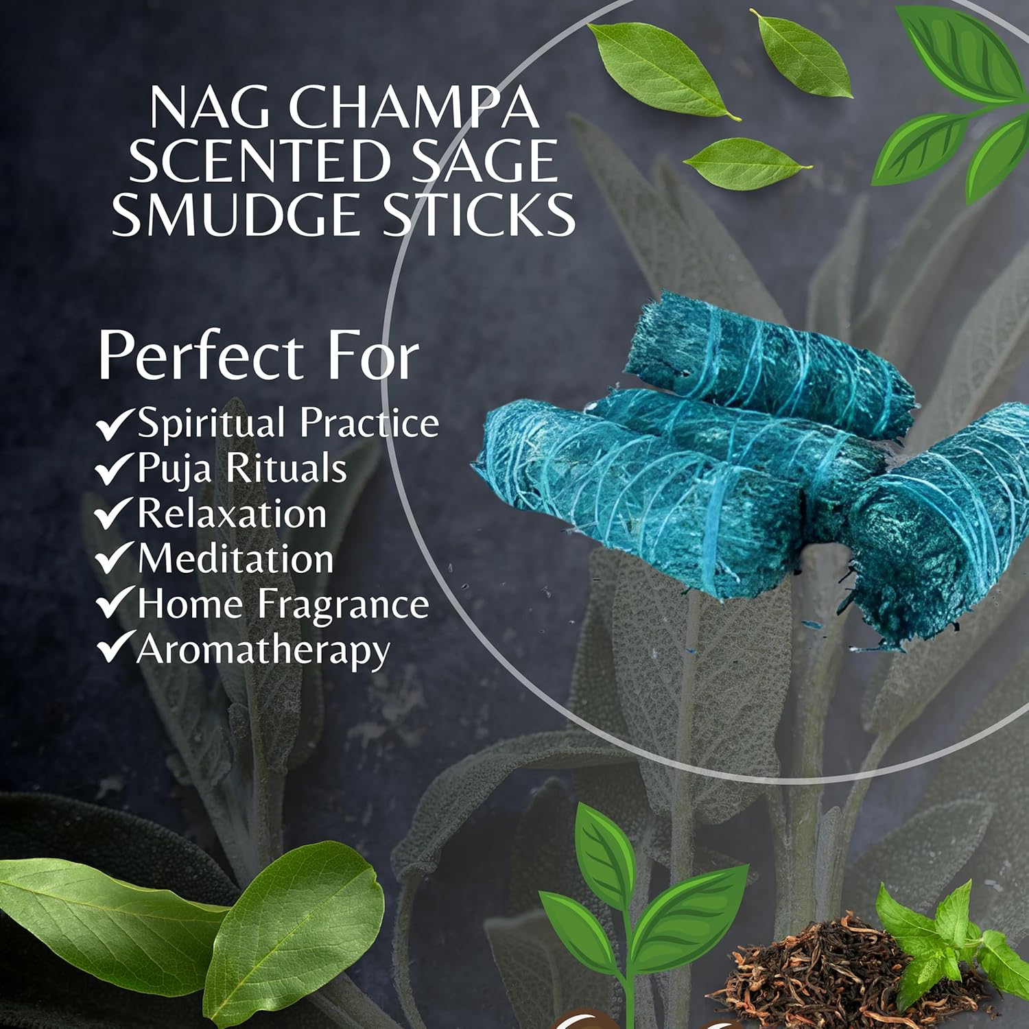 Ancientveda Nag Champa Scented Smudge Sticks 2 Pack