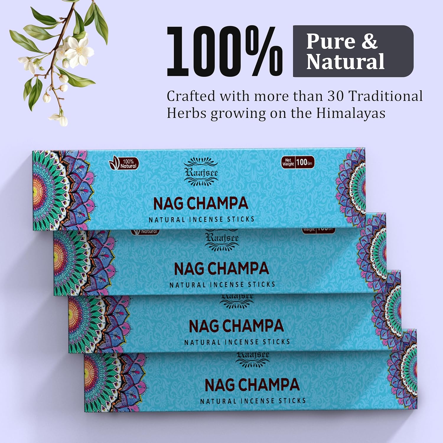 Raajsee Nag Champa Incense Sticks 180gm Pack of 12