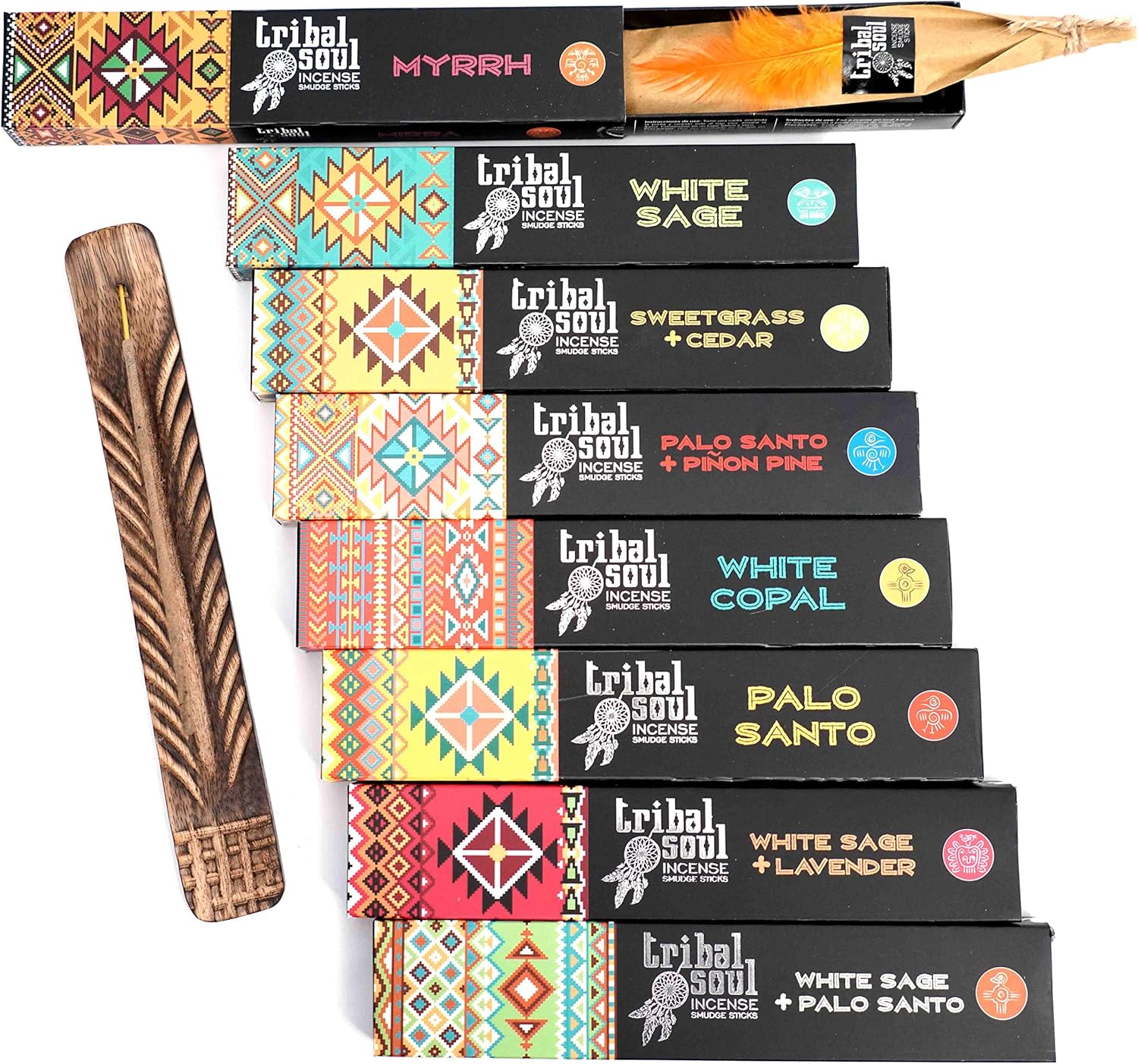 Tribal Soul INTB8 Incense Smudge Sticks Set with Burner