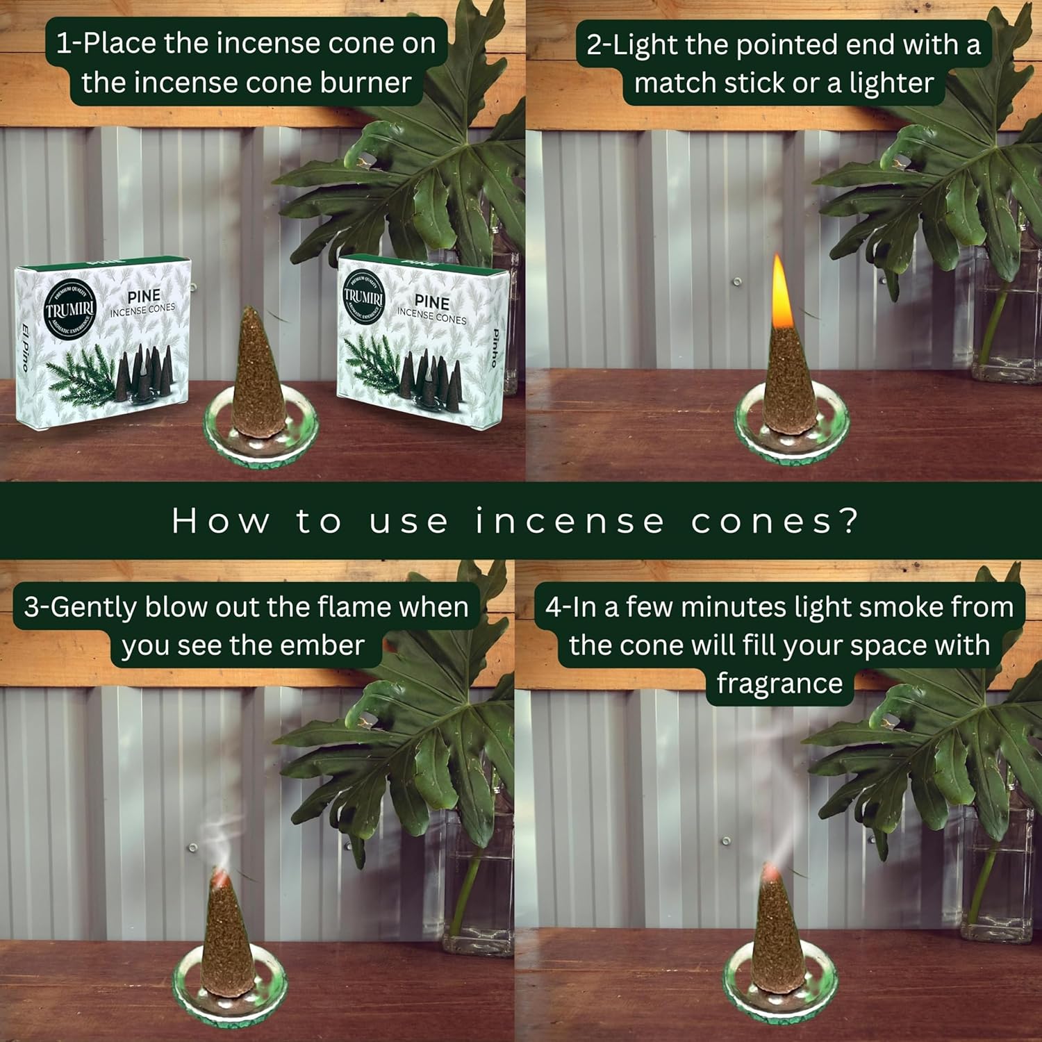 Pine Incense Cones - Dual Pack of 10