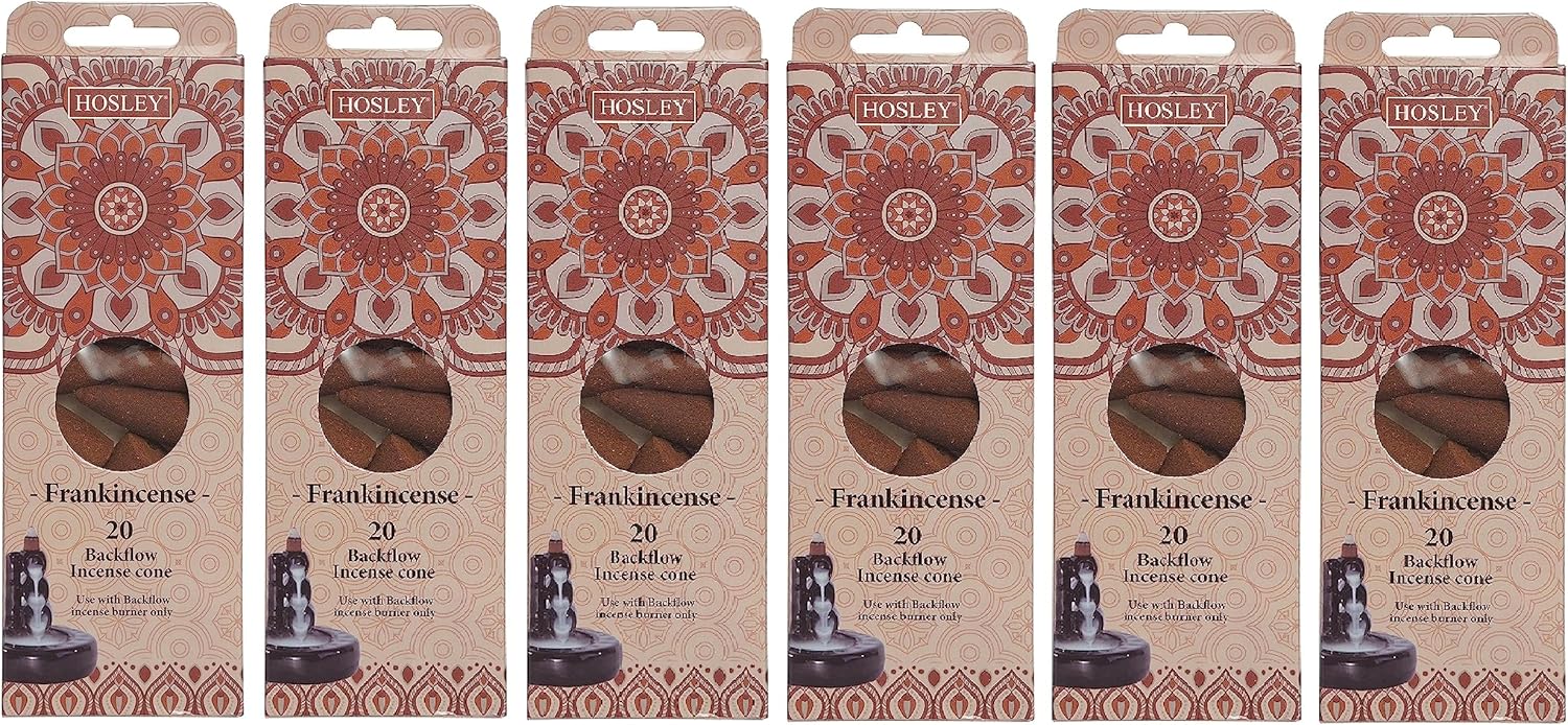 Hosley Frankincense Backflow Incense Cones Pack of 120